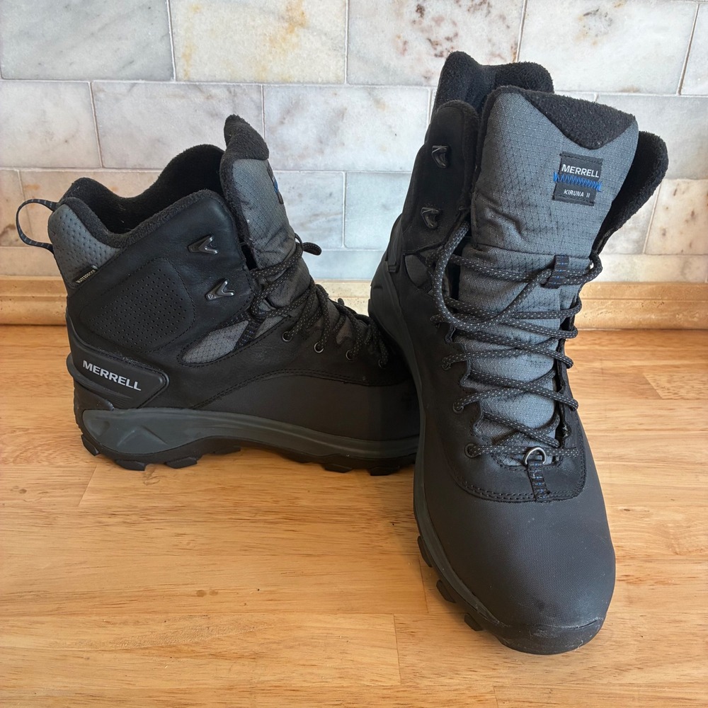 Merrell Kiruna II Mid Waterproof Mens 13 Black 400g Primaloft Winter Hiking Boot